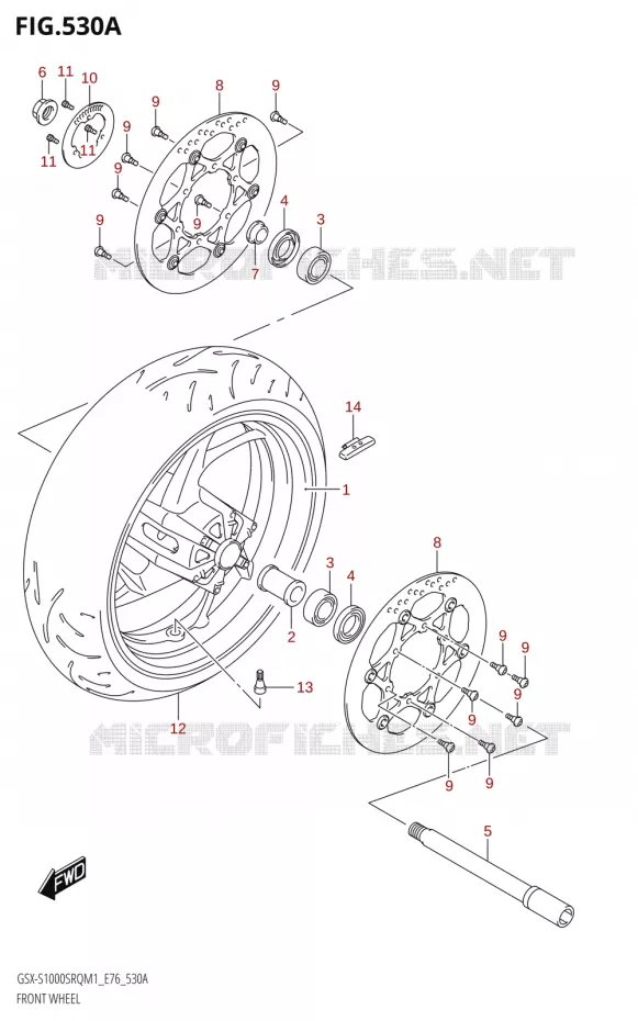 VOORWIEL Suzuki MOTO 1000 KATANA 2021  GSX-S1000SRQ M1 (E76 ECE2 E17,22,39)