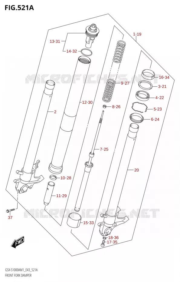 VOORVORK Suzuki MOTO 1000 GSX-S 2021  GSX-S1000A M1 /​ GSX-S1000AZ M1 (E43)