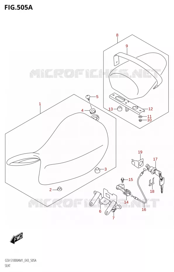 SEAT Suzuki MOTO 1000 GSX-S 2021  GSX-S1000A M1 /​ GSX-S1000AZ M1 (E43)