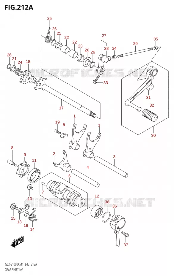 SCHAKELEN ASSY Suzuki MOTO 1000 GSX-S 2021  GSX-S1000A M1 /​ GSX-S1000AZ M1 (E43)
