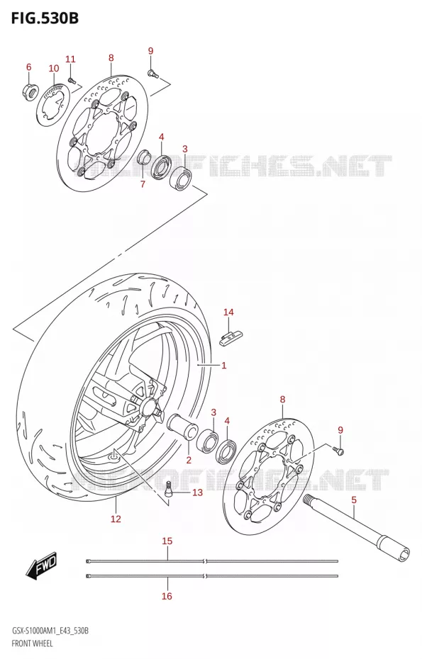 VOORWIEL Suzuki MOTO 1000 GSX-S 2021  GSX-S1000A M1 /​ GSX-S1000AZ M1 (E43)