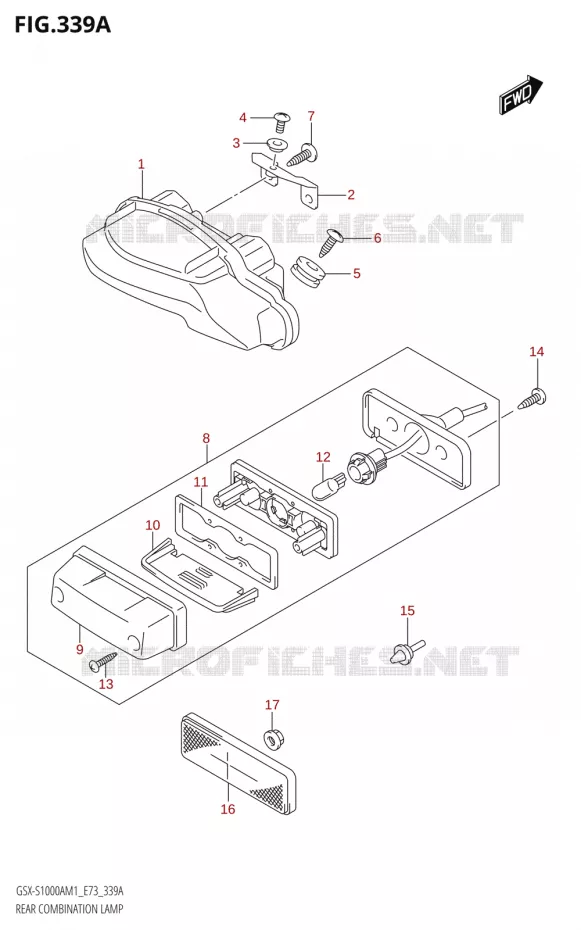 TAIL LIGHT ASSY Suzuki MOTO 1000 GSX-S 2021  GSX-S1000A M1 /​ GSX-S1000AZ M1 (E73)