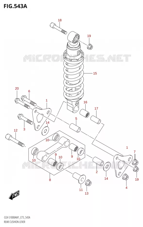 SCHOKBREKER AANEENSCHAKELING Suzuki MOTO 1000 GSX-S 2021  GSX-S1000A M1 /​ GSX-S1000AZ M1 (E73)
