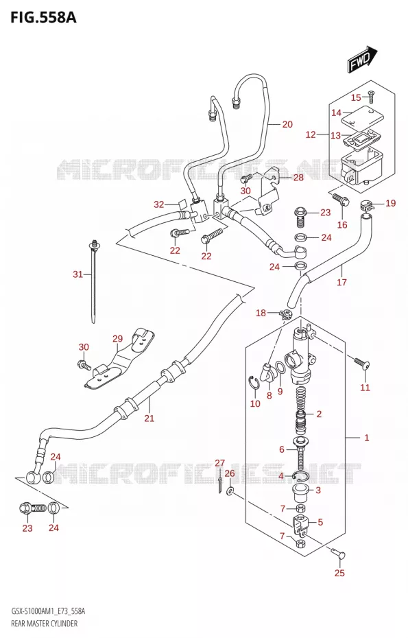 ACHTER HOOFDREMCILINDER Suzuki MOTO 1000 GSX-S 2021  GSX-S1000A M1 /​ GSX-S1000AZ M1 (E73)
