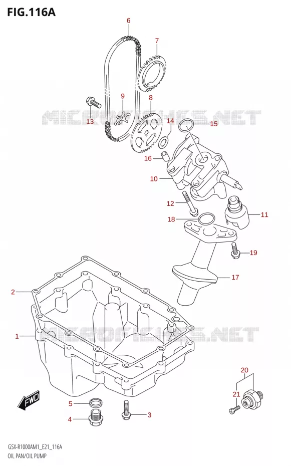 OLIEDEKSEL - OLIEPOMP Suzuki MOTO 1000 GSX-R 2021  GSX-R1000A M1 /​ GSX-R1000ZA M1