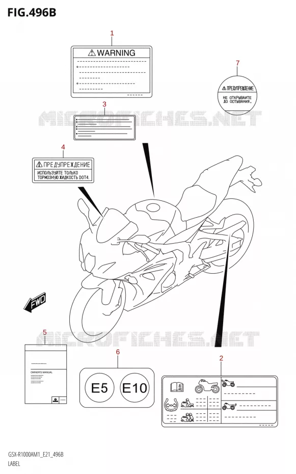 ETIKET Suzuki MOTO 1000 GSX-R 2021  GSX-R1000RA M1 /​ GSX-R1000RZA M1 (E21)