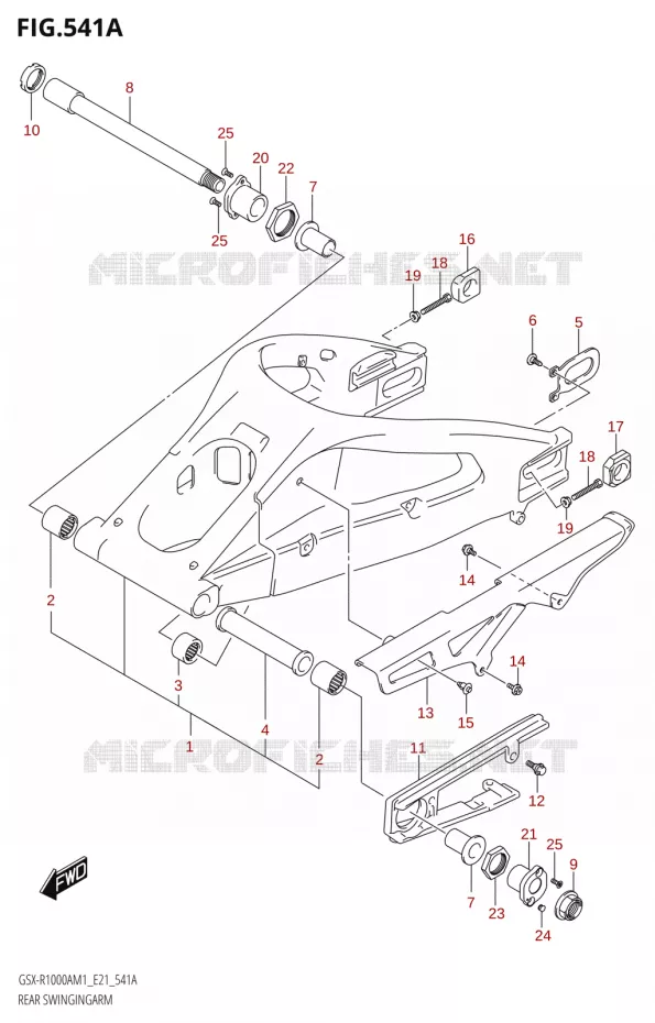SWINGARMGINGARM (GSX-R1000RA,GSX-R1000RZA) Suzuki MOTO 1000 GSX-R 2021  GSX-R1000RA M1 /​ GSX-R1000RZA M1 (E21)