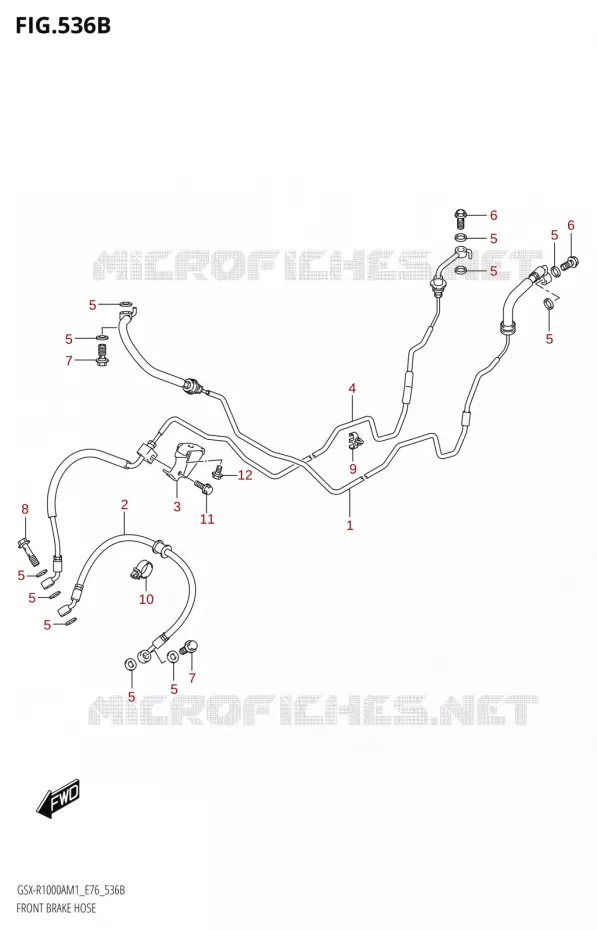 FRONT REMSLANGE (GSX-R1000RA,GSX-R1000RZA) Suzuki MOTO 1000 GSX-R 2021  GSX-R1000A M1 /​ GSX-R1000ZA M1  ( E76 ECE2 E17,22,39 )