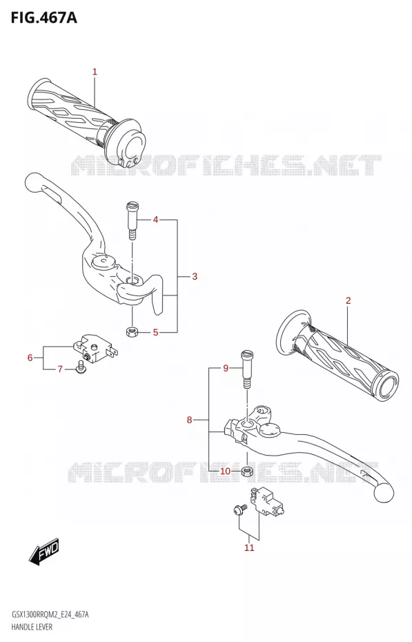 HEFBOMEN - HANDGRIPS Suzuki MOTO 1300 HAYABUSA 2022  GSX1300RRQ / RRQZ M2 (E24)