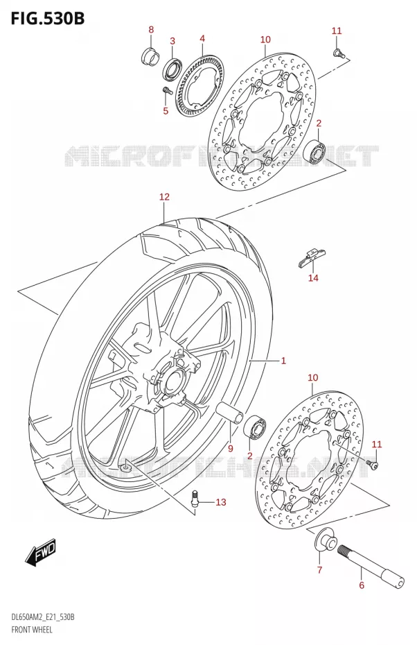 VOORWIELT (DL650AUM2 E21) Suzuki MOTO 650 V-STROM 2022  DL650A M2 (E21)