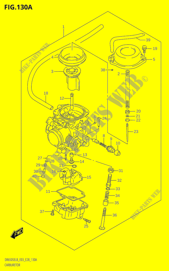 CARBURATOR (DR650SE:L8:E03) voor Suzuki DR 650 2018