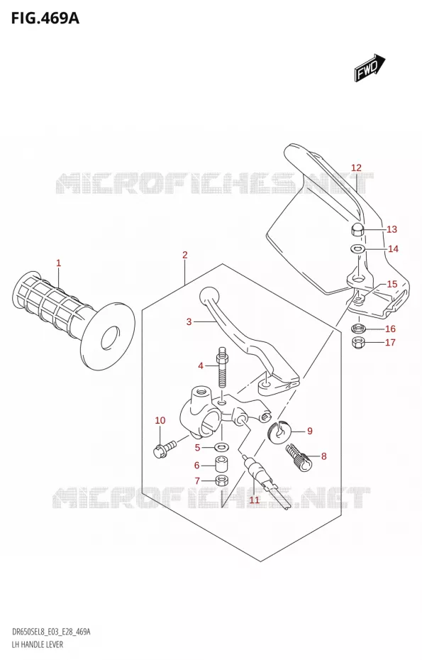 LH HANDLE LEVER Suzuki MOTO 650 DR 2018  DR650SE L8 (E03)