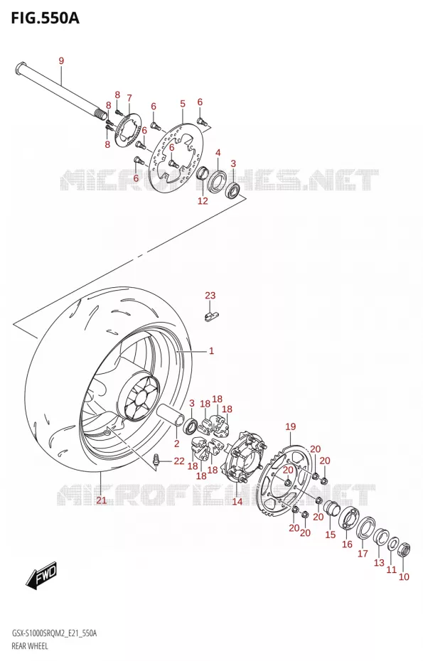ACHTERWIEL Suzuki MOTO 1000 KATANA 2022  GSX-S1000SRQ M2 (E21)