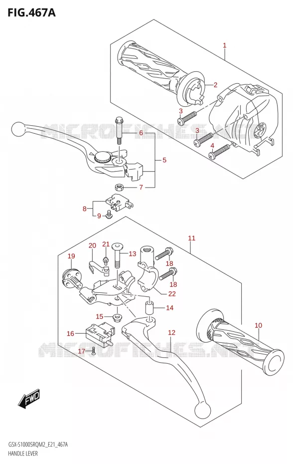 HEFBOMEN - HANDGRIPS Suzuki MOTO 1000 KATANA 2022  GSX-S1000SRQ M2 (E21)