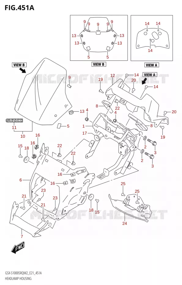KOPLAMPBEHUIZING Suzuki MOTO 1000 KATANA 2022  GSX-S1000SRQ M2 (E21)
