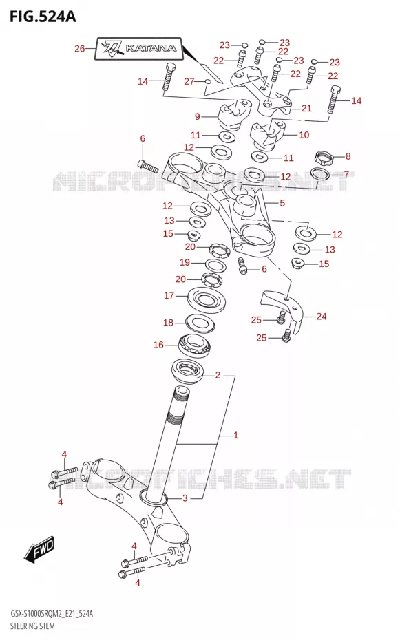 STUURKOLOM Suzuki MOTO 1000 KATANA 2022  GSX-S1000SRQ M2 (E21)