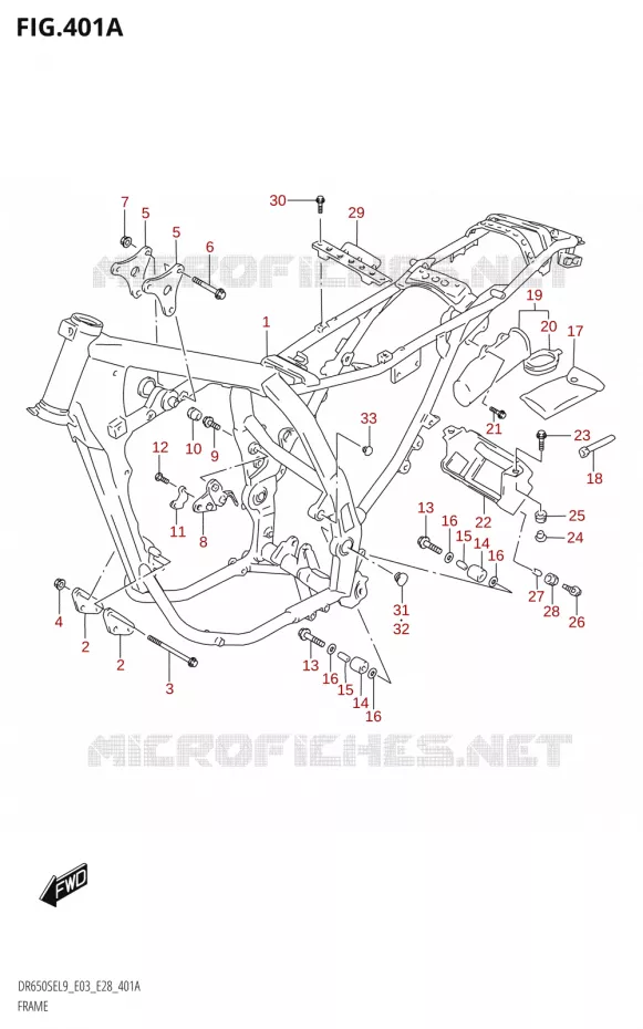 FRAME (DR650SE:E03) Suzuki MOTO 650 DR 2019  DR650SE L9 (E03)