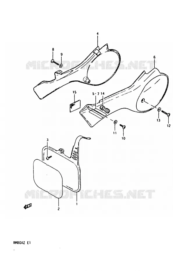 ACHTER KUIP Suzuki MOTO 80 RM 1982  RM80XZ