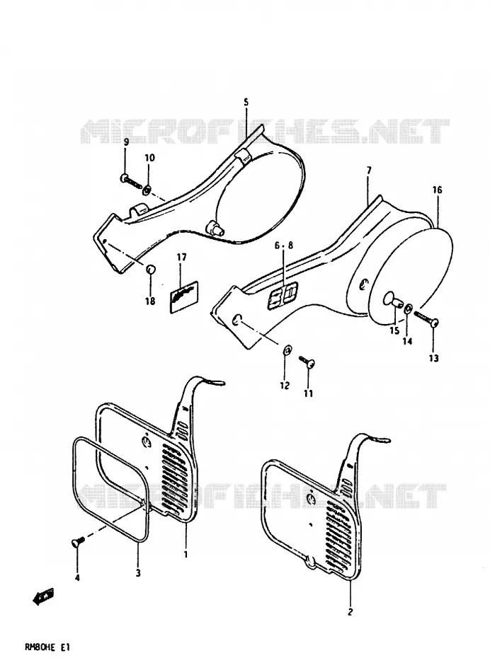 ACHTER KUIP Suzuki MOTO 80 RM 1984  RM80HE(D/E)
