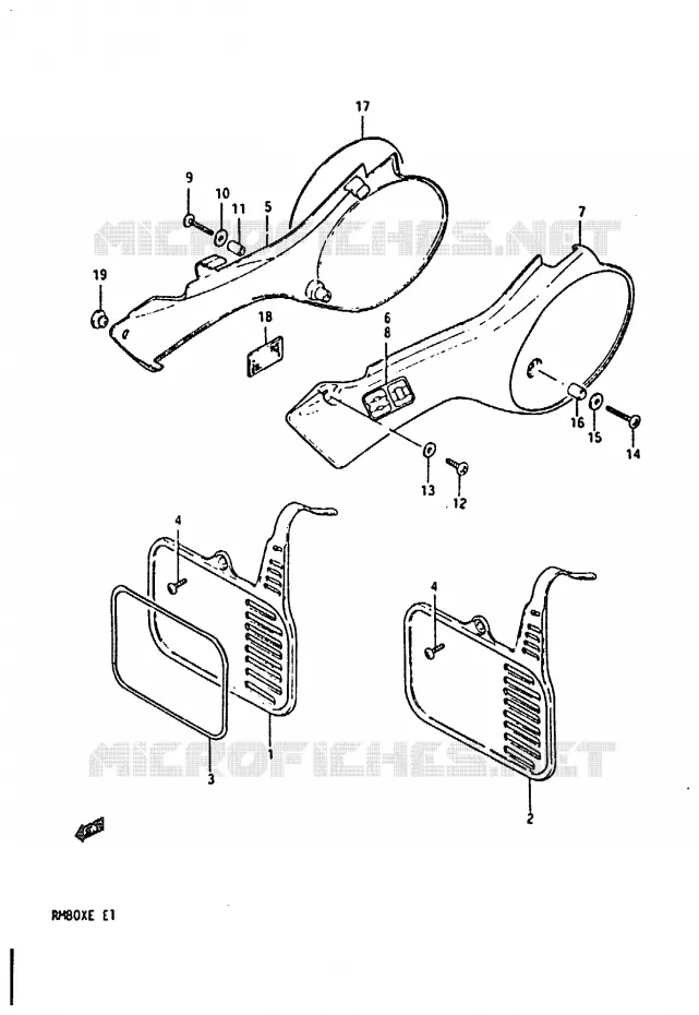 ACHTER KUIP Suzuki MOTO 80 RM 1984  RM80XE(D/E)