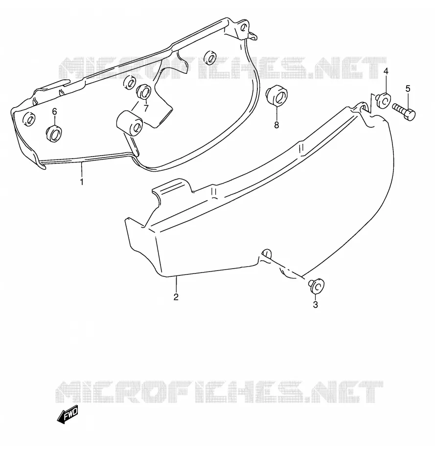 ACHTER KUIP Suzuki MOTO 80 RM 1997  RM80V(E3/E28)