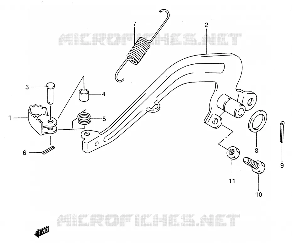 ACHTERREM (MODELE L/M/N/P/R/S) Suzuki MOTO 80 RM 1986  RM80G(E28)