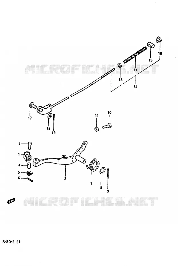 ACHTERREM Suzuki MOTO 80 RM 1984  RM80HE(D/E)
