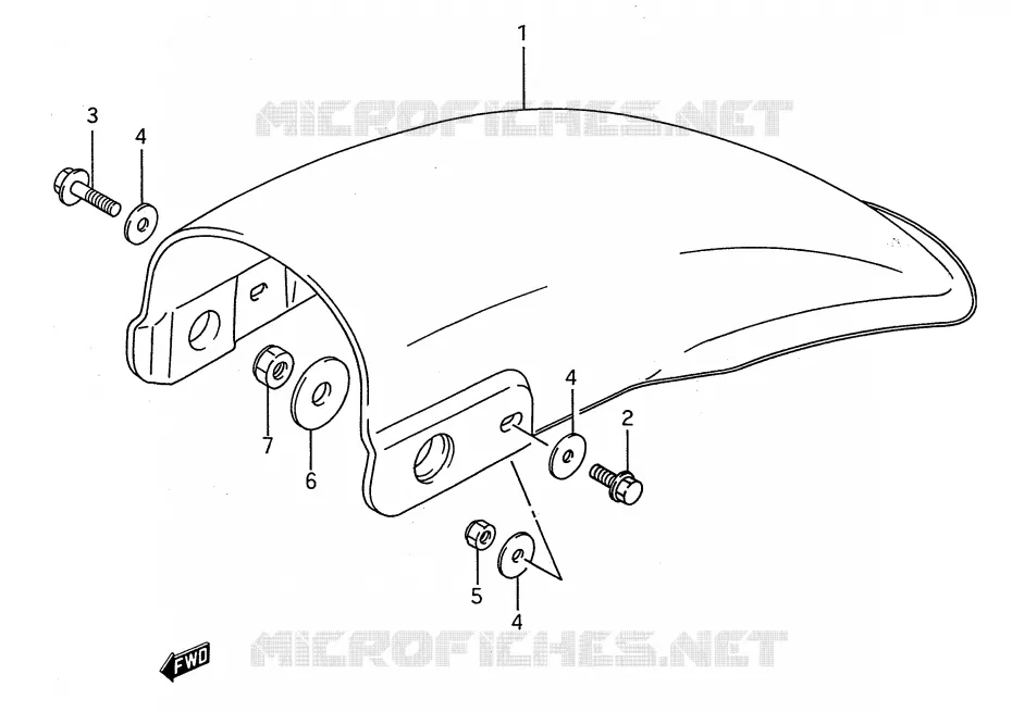 ACHTERSPATBORD (MODELE G/H/J/K/L/M) Suzuki MOTO 80 RM 1993  RM80P(E28)