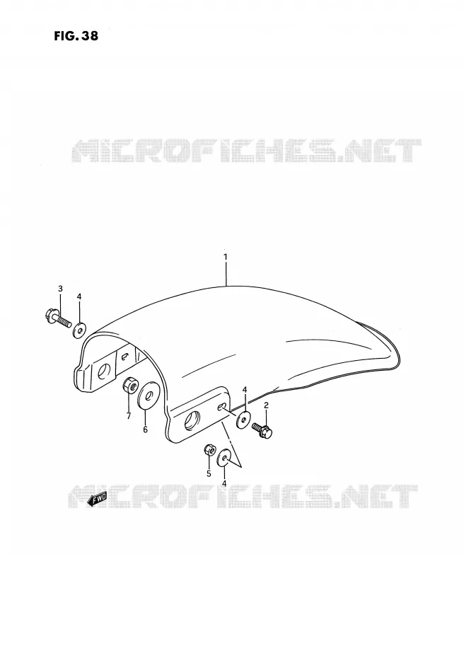 ACHTERSPATBORD (MODELE G/H/J/K/L/M) Suzuki MOTO 80 RM 1994  RM80R(E3)