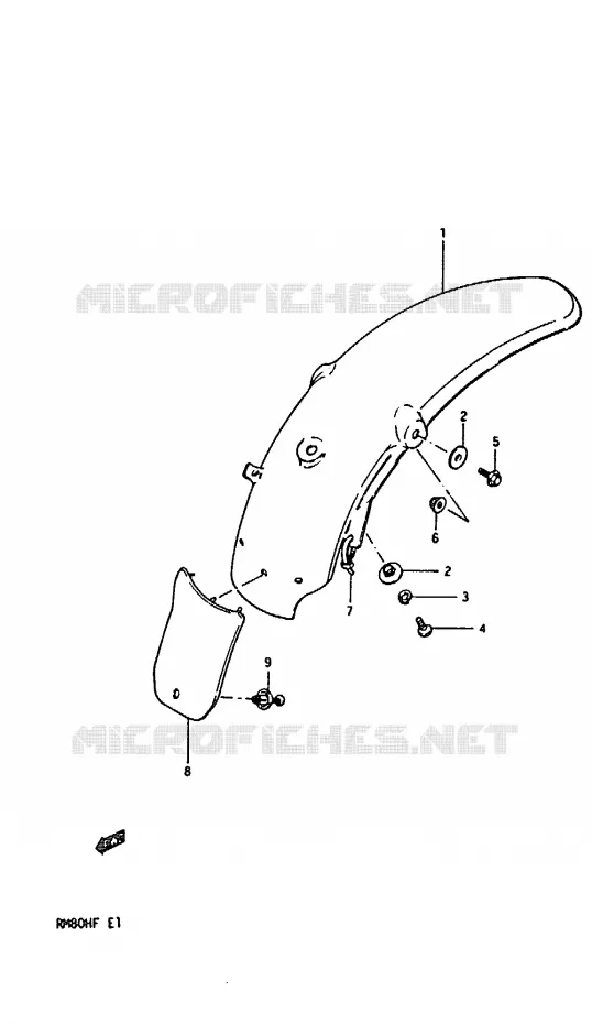 ACHTERSPATBORD Suzuki MOTO 80 RM 1985  RM80HF