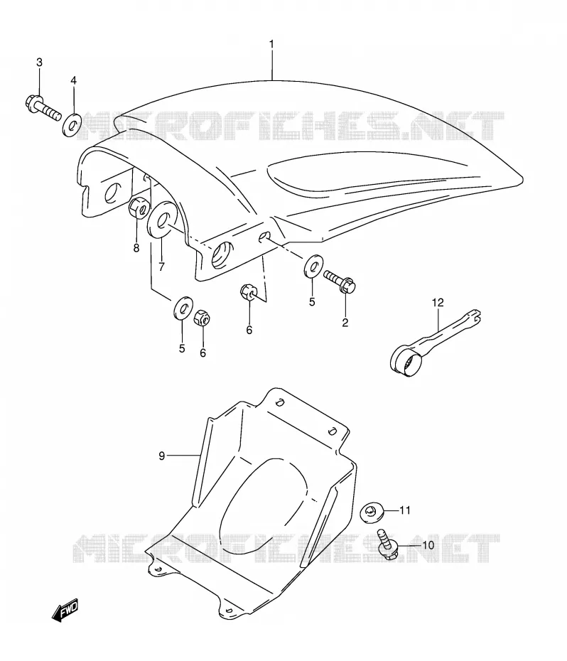 ACHTERSPATBORD Suzuki MOTO 80 RM 1996  RM80T(E3/E28)