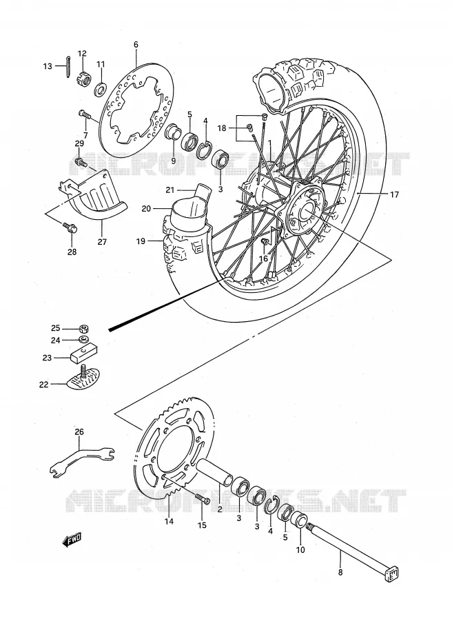 ACHTERWIEL Suzuki MOTO 125 RM 1995  RM125S(E28)