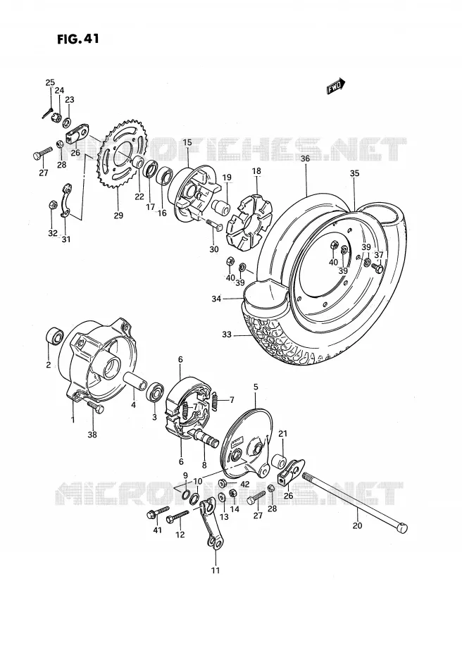 ACHTERWIEL Suzuki MOTO 50 PV 1999  PV50X(E15)