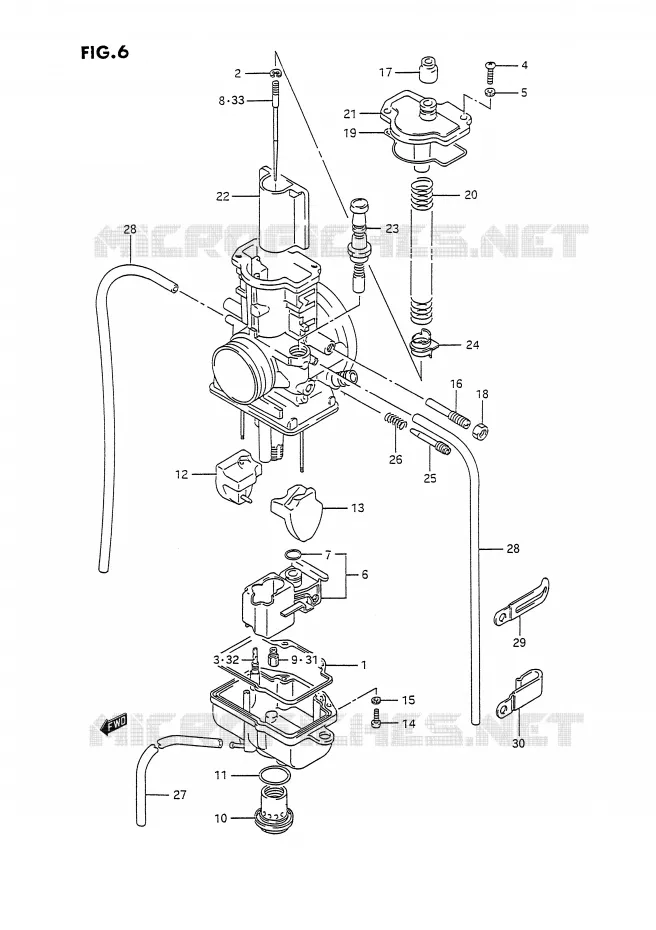 CARBURATOR (MODELE N/P) Suzuki MOTO 125 RM 1993  RM125P(E2)