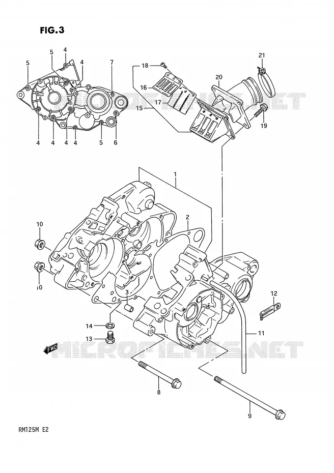 CASING (MODELE K) Suzuki MOTO 125 RM 1989  RM125K(E2)