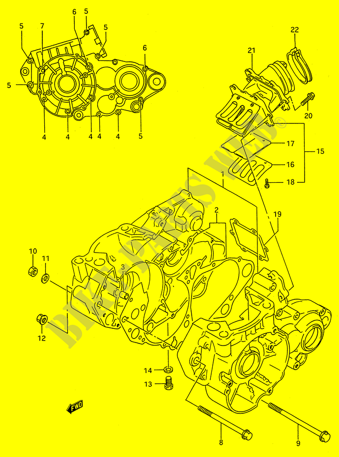 CASING (MODELE P) voor Suzuki RM 250 1993