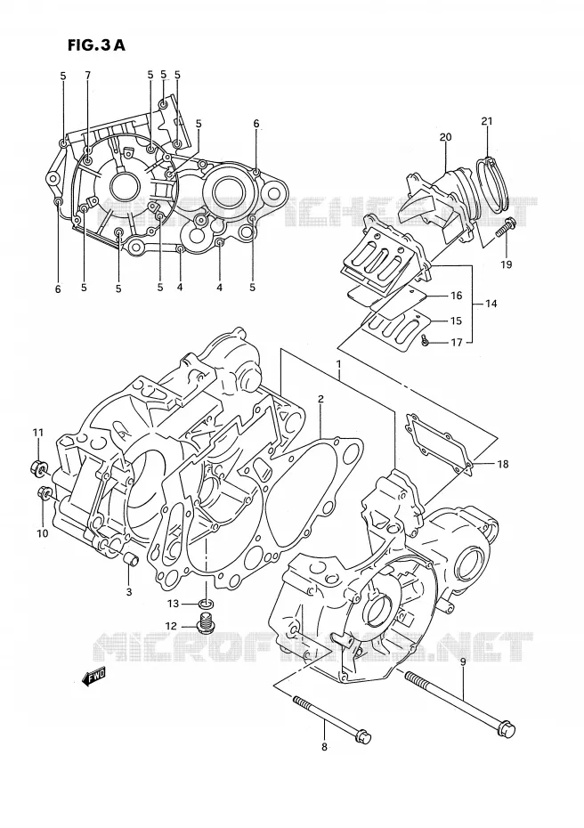CASING (MODELE R/S) Suzuki MOTO 250 RM 1993  RM250P(E2)