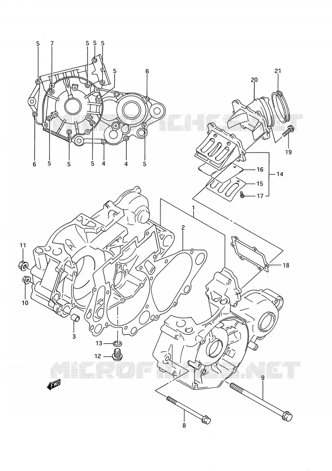 CASING (MODELE R/S) Suzuki MOTO 250 RM 1993  RM250P(E28)