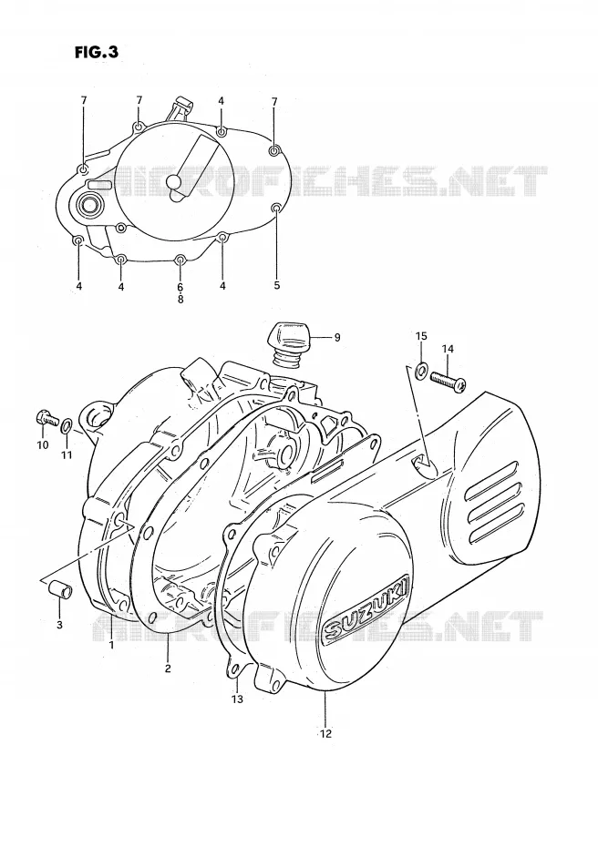 CASING (MODELE X) Suzuki MOTO 50 PV 1990  PV50L(E15)
