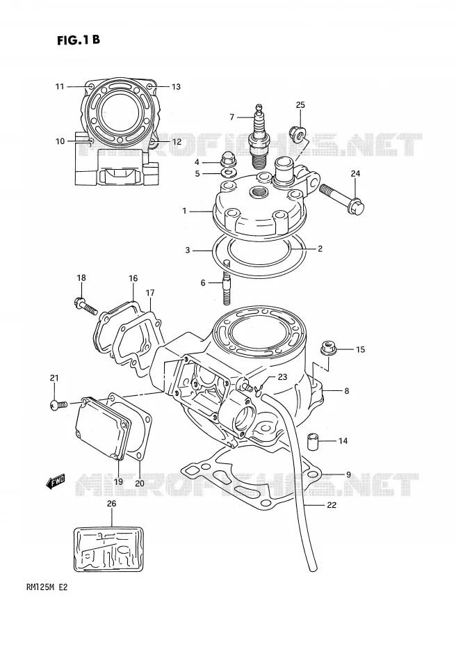 CILINDER (MODELE M) Suzuki MOTO 125 RM 1990  RM125L(E2)