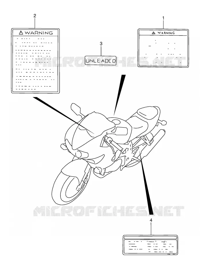ETIKET (MODELE V) Suzuki MOTO 1000 TL-S 1998  TL1000SW(E2)