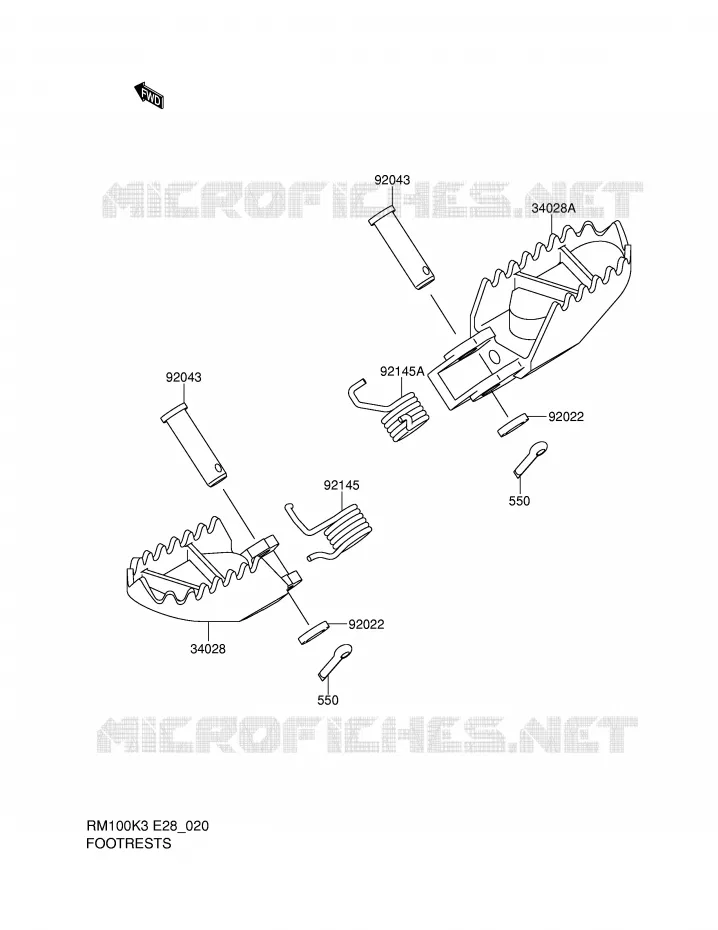 FOOTREST Suzuki MOTO 100 RM 2004  RM100K4(E28)