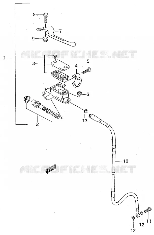 FRONT HOOFDREMCILINDER Suzuki MOTO 50 RMX 2001  RMX50K1