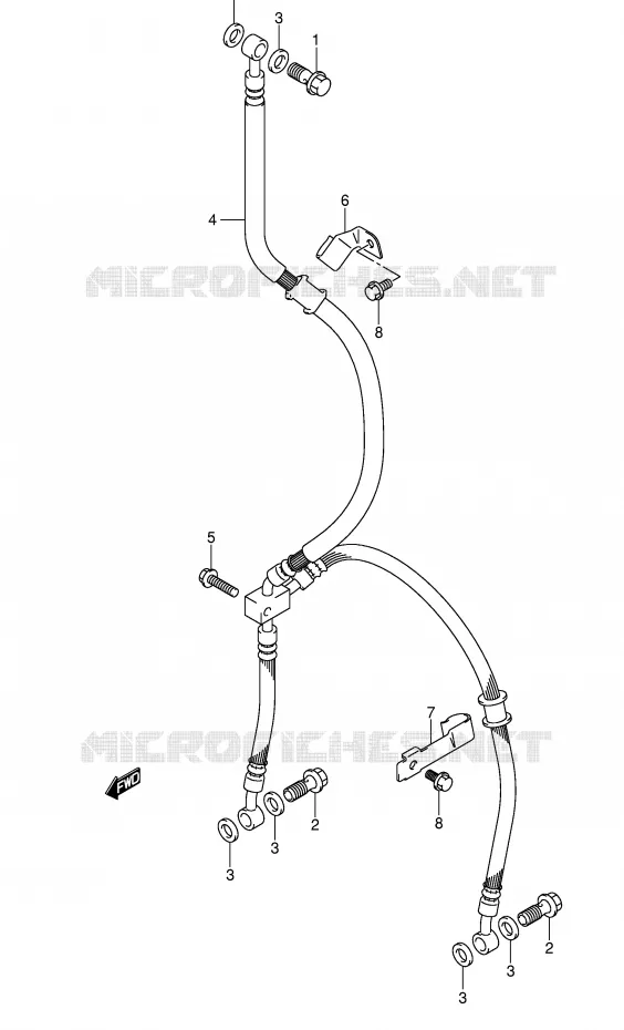 FRONT REMSLANG (SEE NOTE) Suzuki MOTO 650 SV-S 2006  SV650SK6(E2)