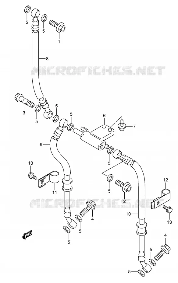 FRONT REMSLANG Suzuki MOTO 650 SV 2002  SV650K2(E2)