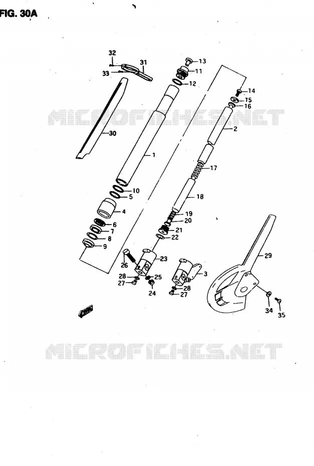 FRONT SCHOKDEMPER (MODELE V:P4, P53) Suzuki MOTO 50 RMX 1996  RMX50T(T/V)