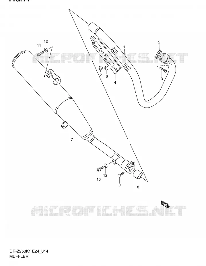 GELUIDDEMPER Suzuki MOTO 250 DR-Z 2004  DR-Z250K4(E24)