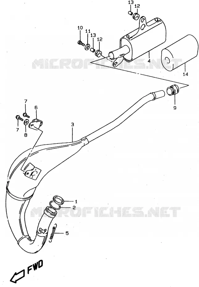 GELUIDDEMPER Suzuki MOTO 80 RM 1998  RM80XW(T/V/W)