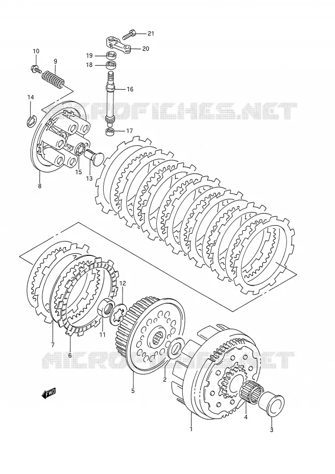 KOPPELING (MODELE N) Suzuki MOTO 250 RM 1990  RM250L(E28)