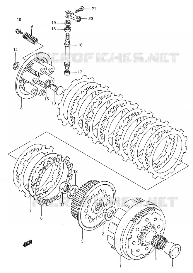 KOPPELING (MODELE P) Suzuki MOTO 250 RM 1993  RM250P(E28)
